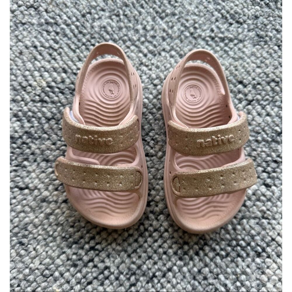 Native 6 Toddler Girl Chase Pink Bling Sandals